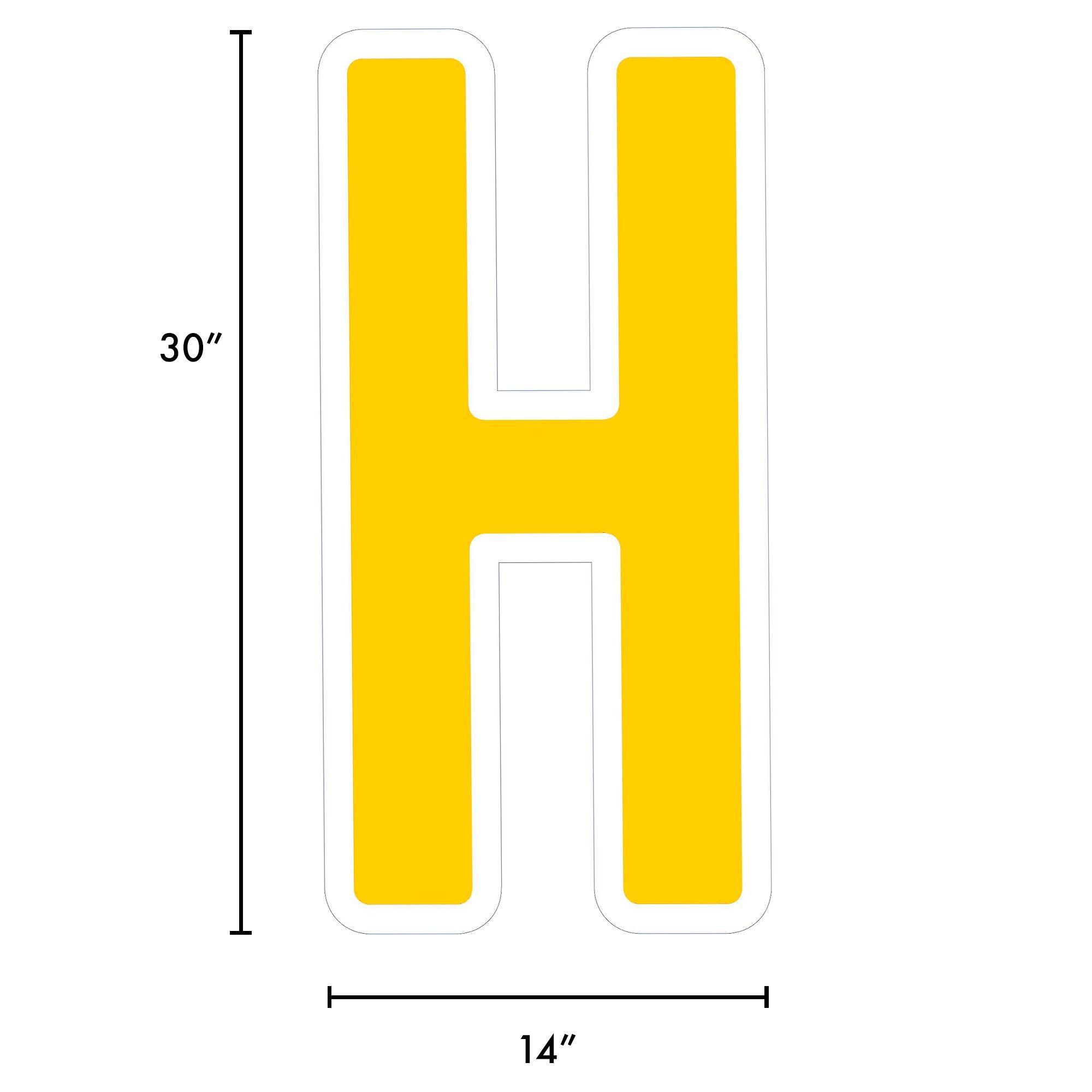 Yellow Letter (H) Corrugated Plastic Yard Sign, 30in Party City